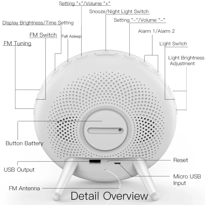 Kleiner Wecker mit Licht – WiFi Smart Wake Up Uhr mit 7 Farben Sonnenaufgang und Sunset