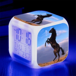 Wecker Pferd Digital – Farbwechsel LED, Alarm Uhr, Kinder Geschenk