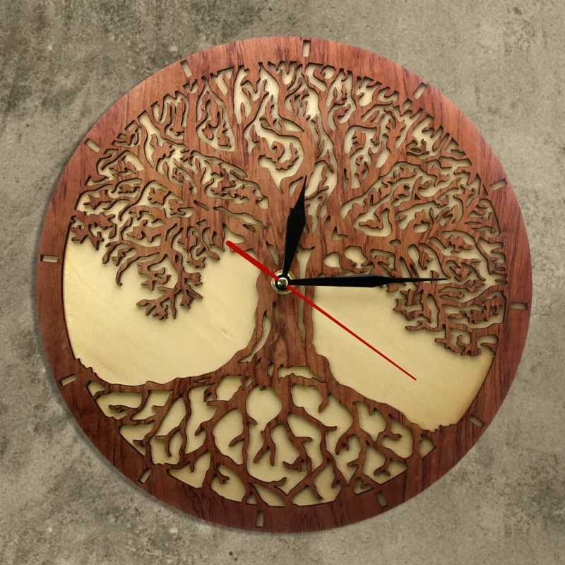 baum des lebens wanduhr holz