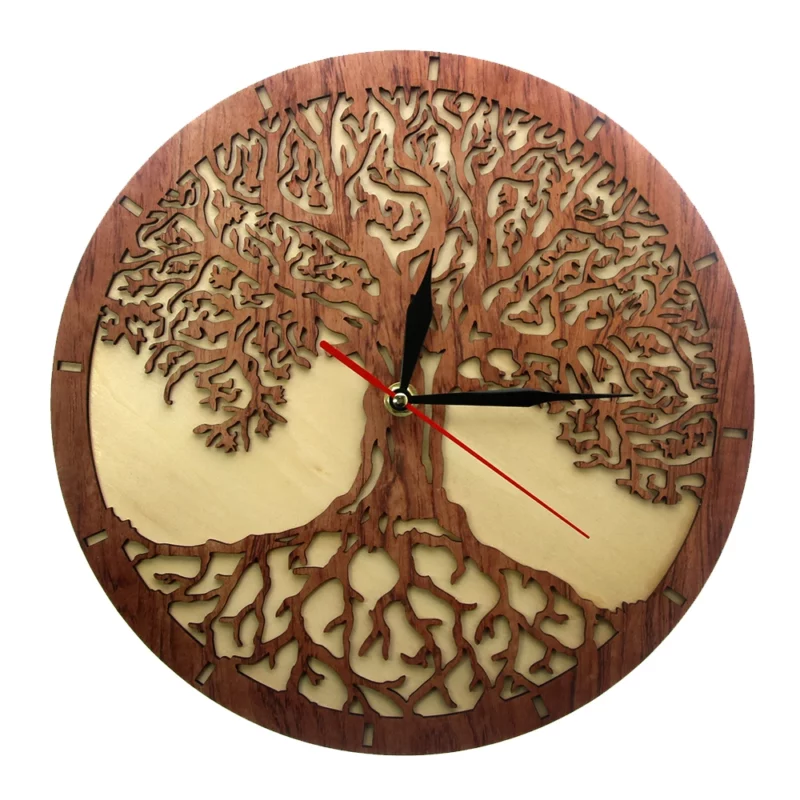 baum des lebens wanduhr holz