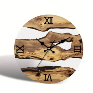 Holz wanduhr aus baumscheibe