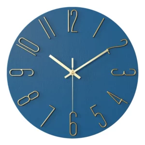 Wanduhr blau gold